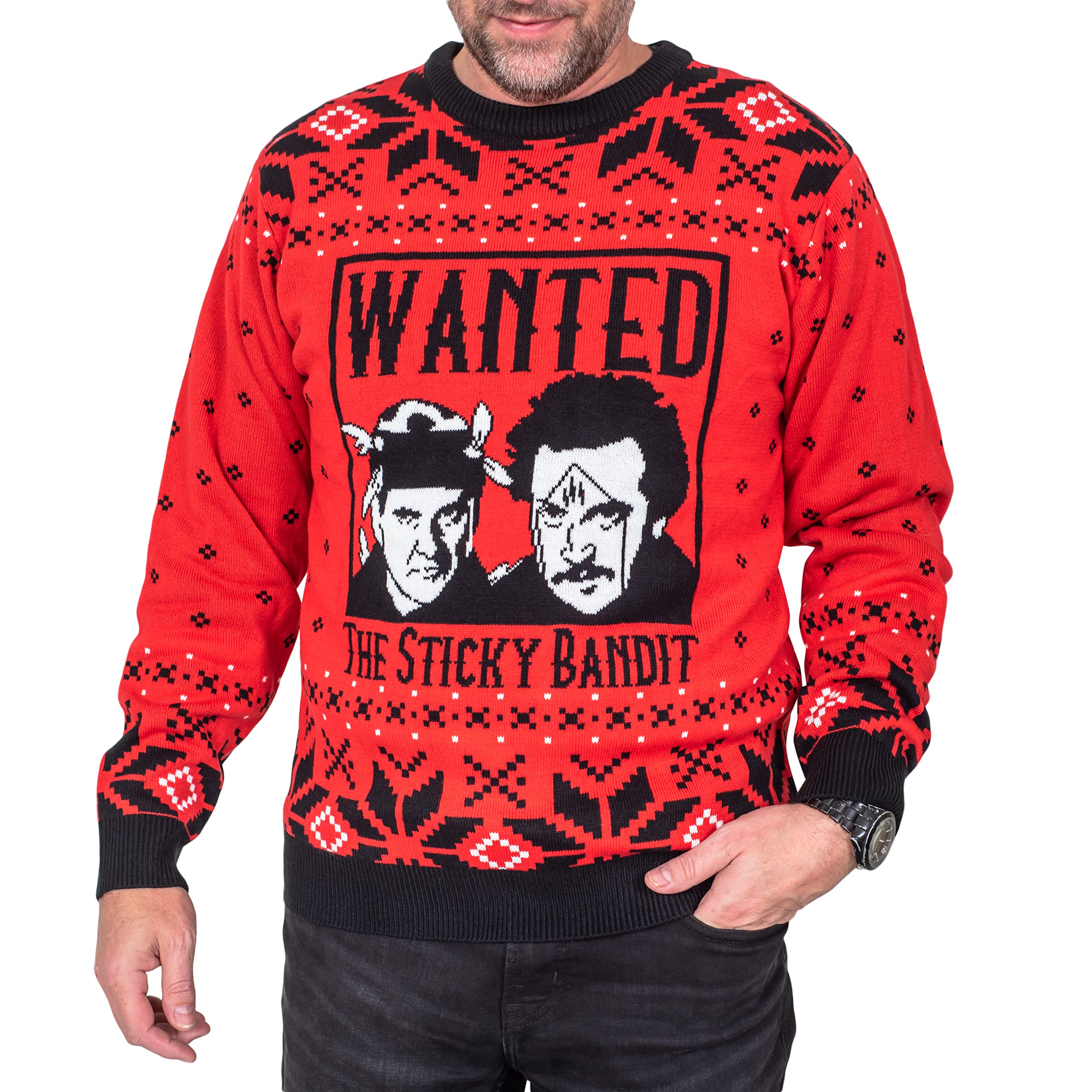 Funniest Xmas Movie Ever Wanted Bad Guys Unisex Ugly Christmas Sweater - Image 4