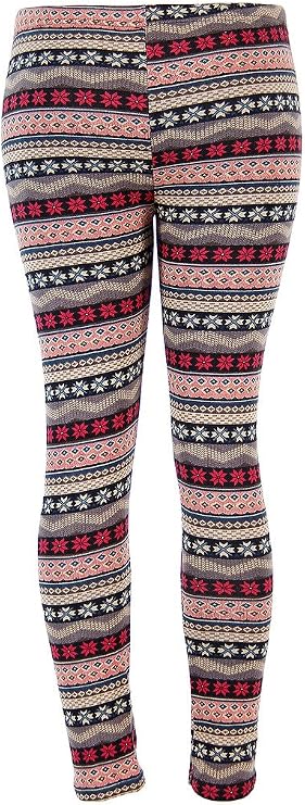 Ugly REINDEER SNOWFLAKES Pattern BLACK WHITE Christmas Leggings - Image 11