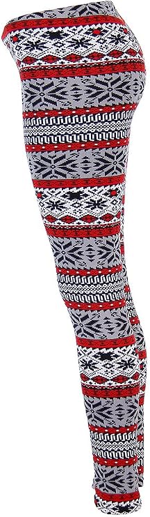 Ugly REINDEER SNOWFLAKES Pattern BLACK WHITE Christmas Leggings - Image 12