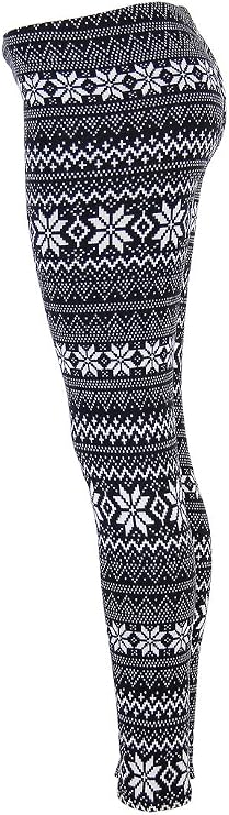 Ugly REINDEER SNOWFLAKES Pattern BLACK WHITE Christmas Leggings - Image 15