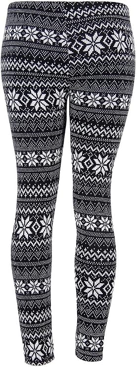 Ugly REINDEER SNOWFLAKES Pattern BLACK WHITE Christmas Leggings - Image 16