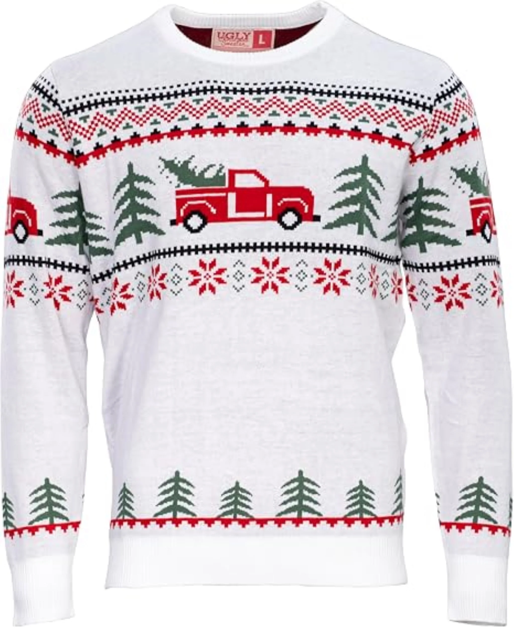 Arnold Truck/Trees Adult Unisex Knitted Ugly Christmas Sweater