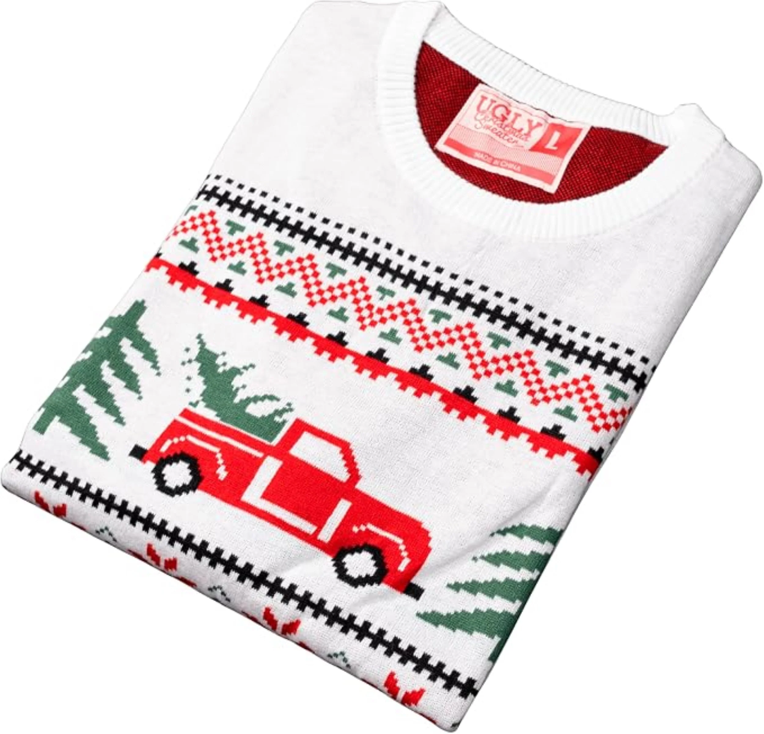 Arnold Truck/Trees Adult Unisex Knitted Ugly Christmas Sweater - Image 6