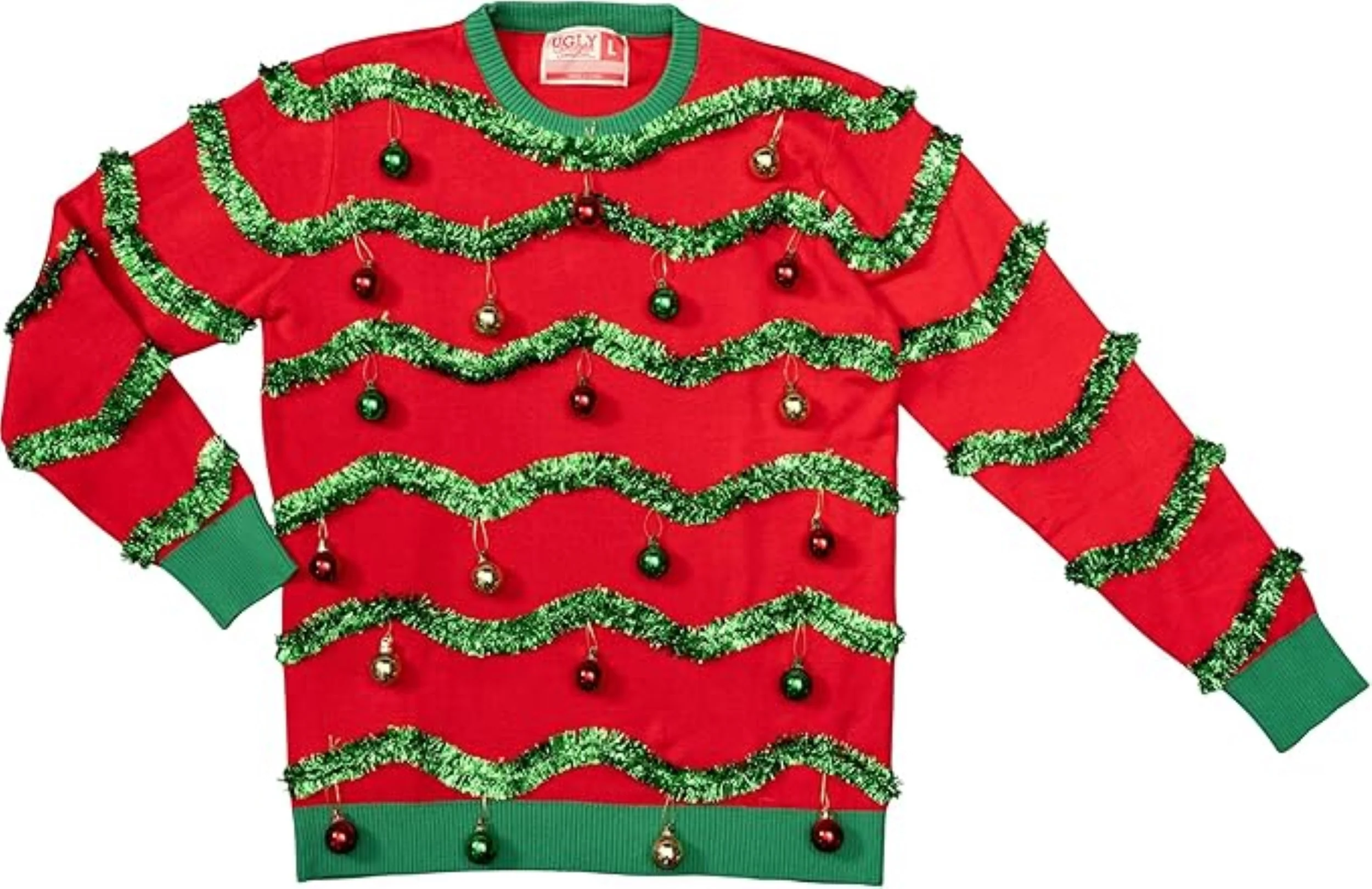 Festive Garland/3D Tree Ornaments Adult Unisex Knitted Ugly Christmas Sweater - Image 5