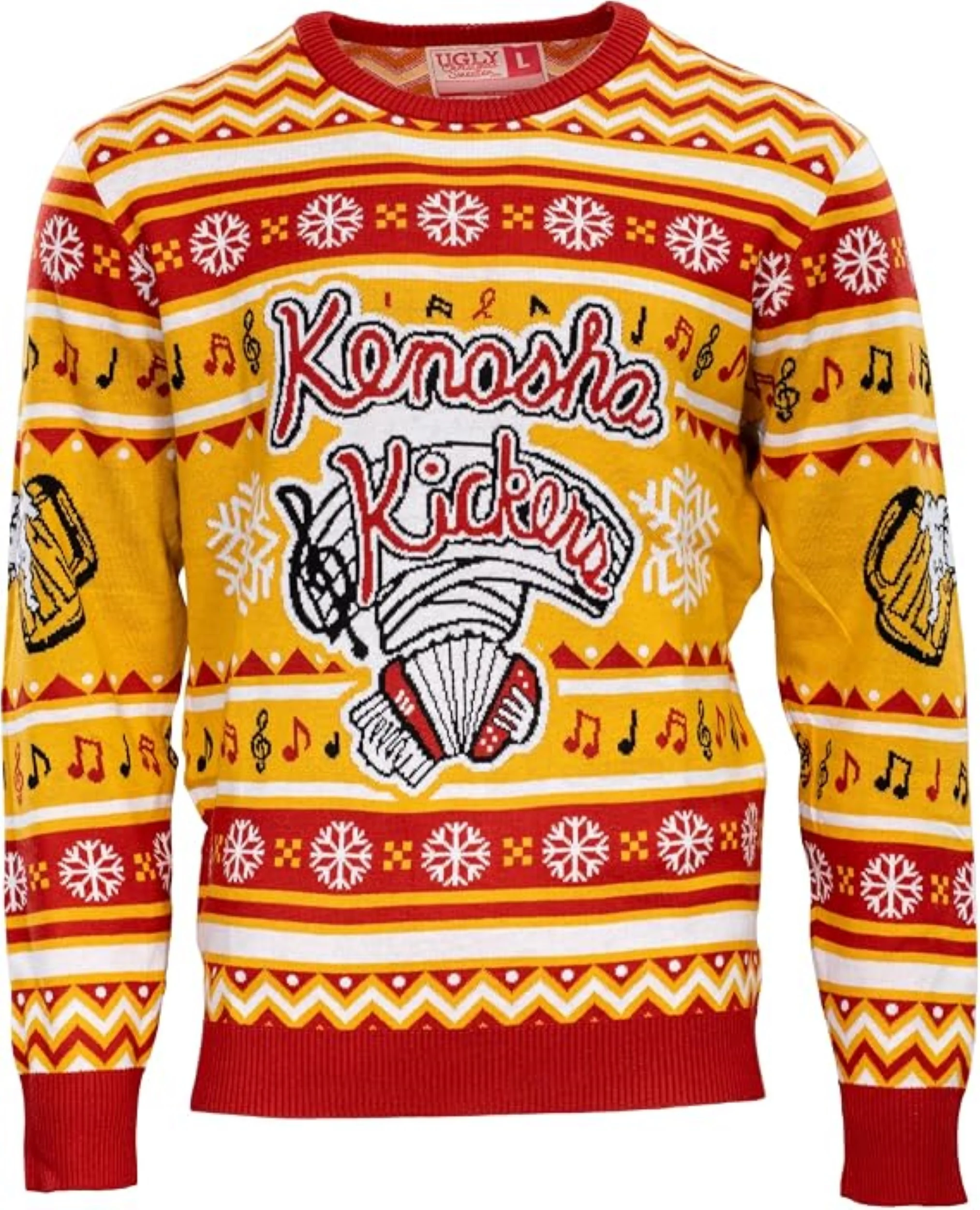 Kenosha Kickers 1990s Movie Polka Band Adult Unisex Ugly Christmas Sweater - Image 3
