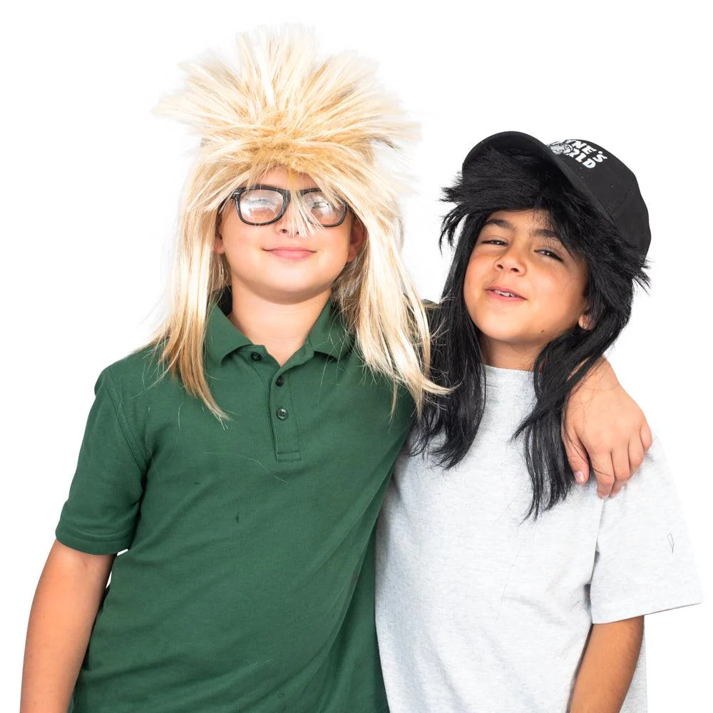 Wayne's World Garth and Wayne Youth Kids Halloween Cosplay Costume Set