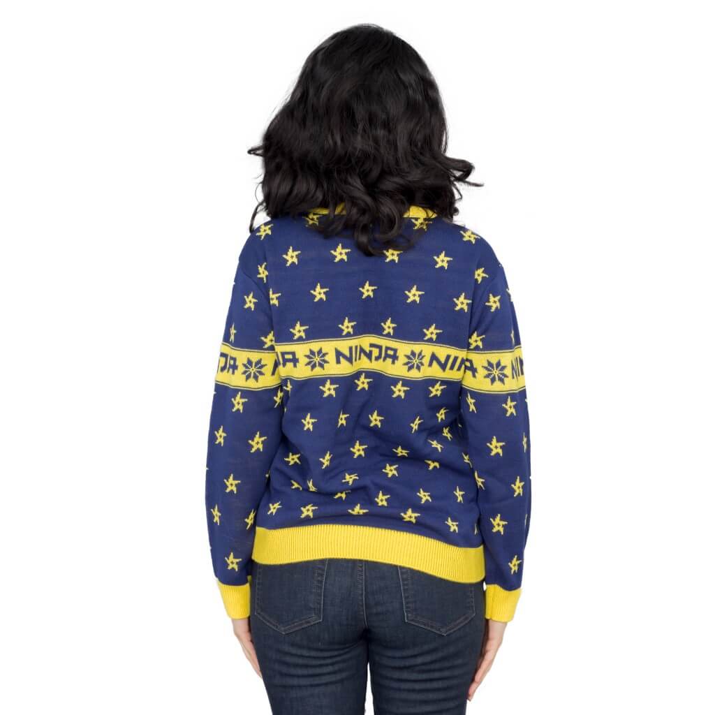 Women's Fortnite Ninja Ugly Christmas Sweater with Shuriken - Image 2