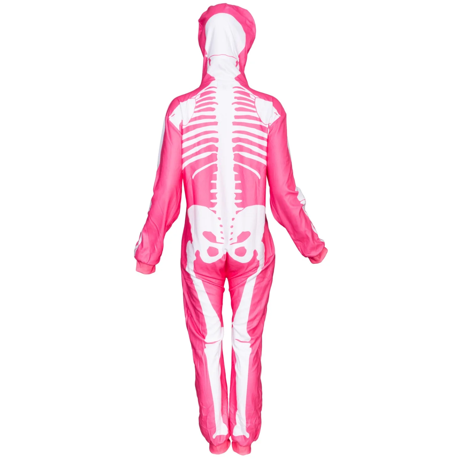 Women's Pink Skeleton Halloween Costume Cosplay Jumpsuit (With Mask) - Image 4