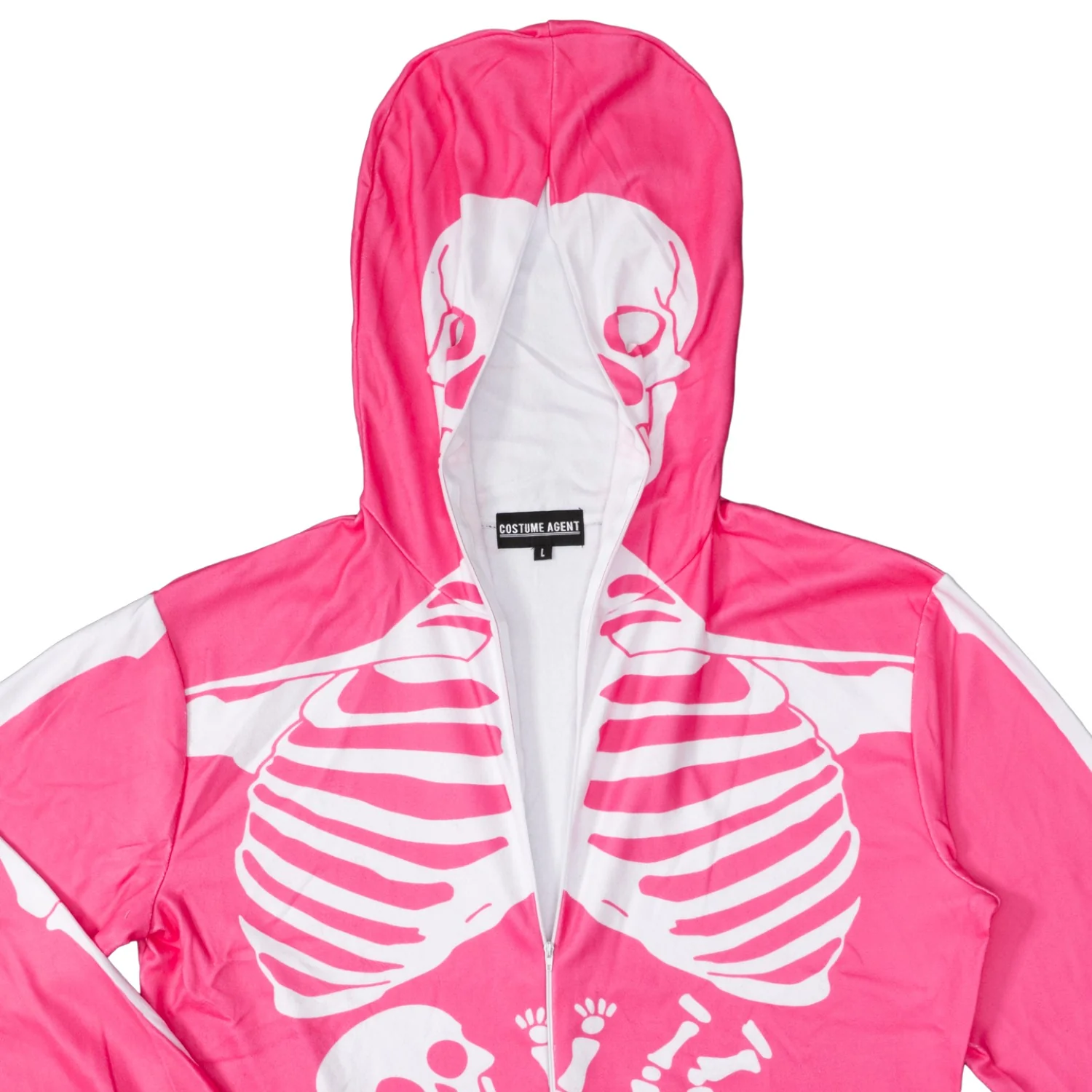 Women's Pink Skeleton Halloween Costume Cosplay Jumpsuit (With Mask) - Image 7