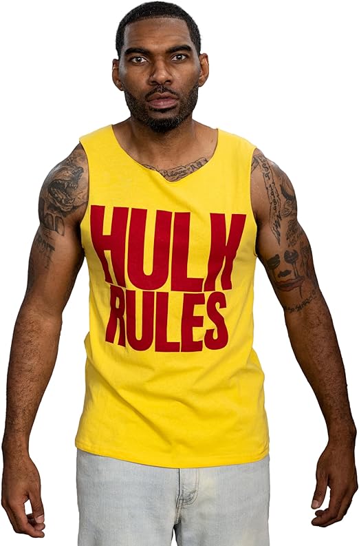 Wrestler Hogan Rules Sleeveless Yellow T-Shirt - Image 3