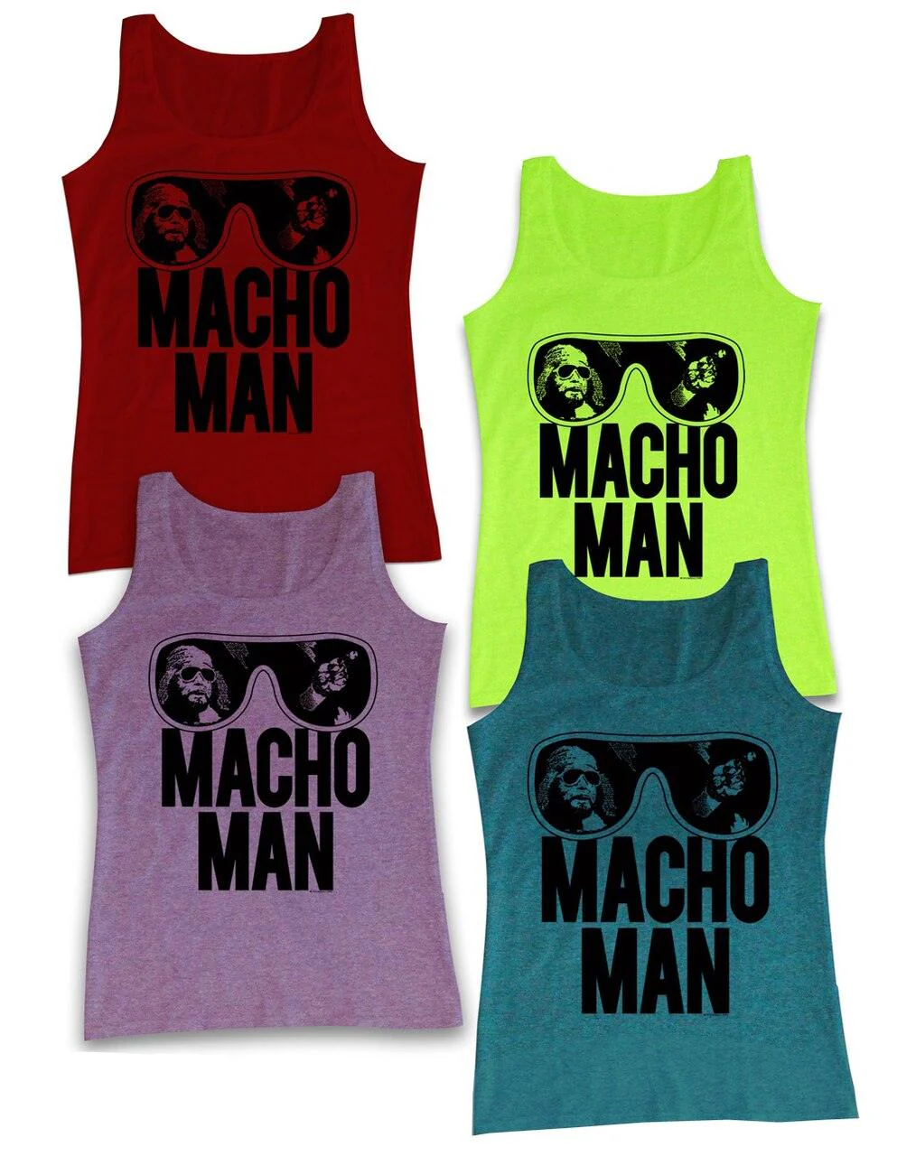 WWE Old School Macho Man Glasses Retro 1980s Halloween Cosplay Costume Unisex Tank Top