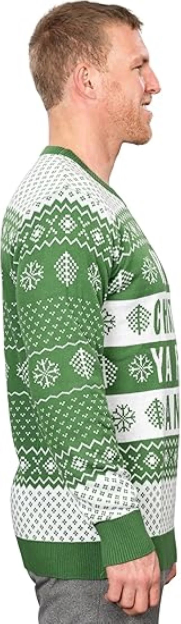 Ya Filthy Animal Quote Adult Unisex Ugly Christmas Sweater (Green) - Image 6