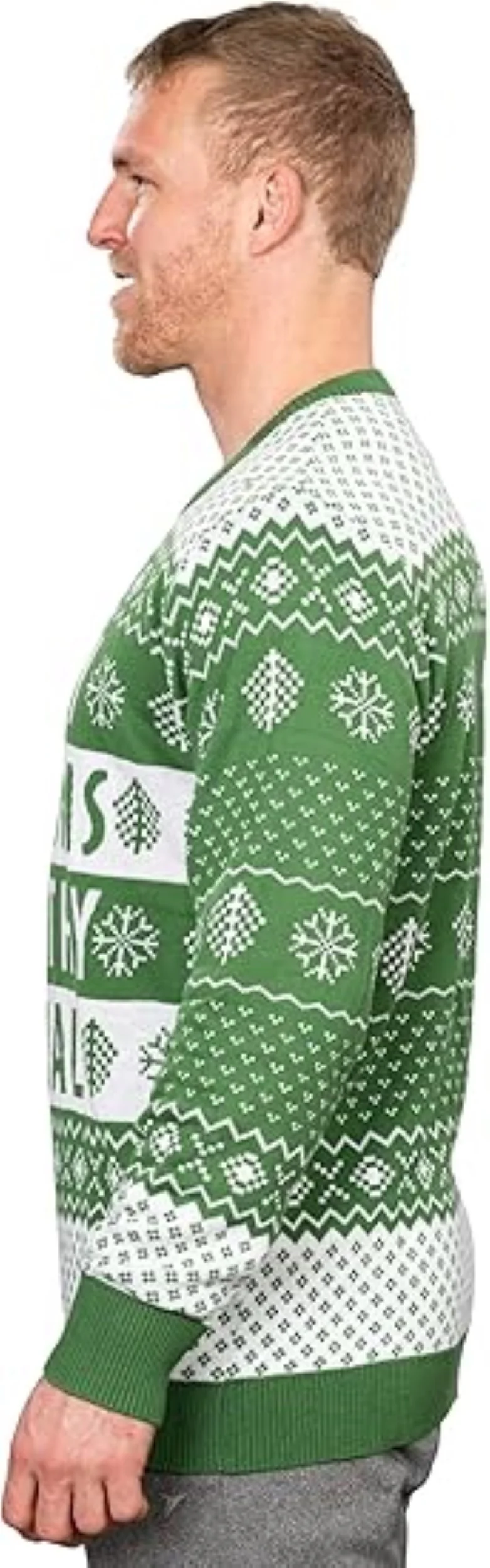 Ya Filthy Animal Quote Adult Unisex Ugly Christmas Sweater (Green) - Image 7