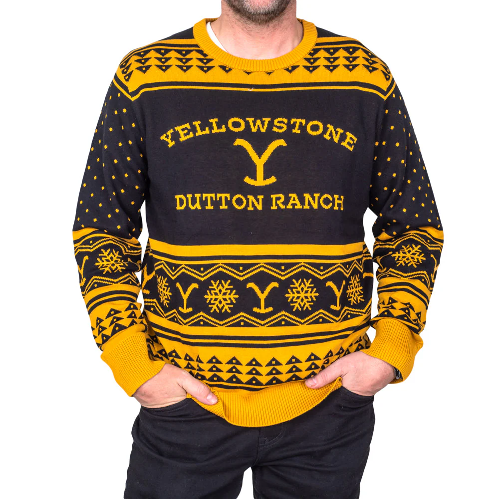 Yellowstone Ranch Logo Adult Unisex Ugly Christmas Sweater - Image 2
