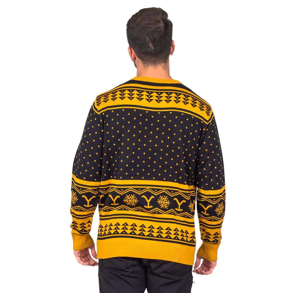 Yellowstone Ranch Logo Adult Unisex Ugly Christmas Sweater - Image 5