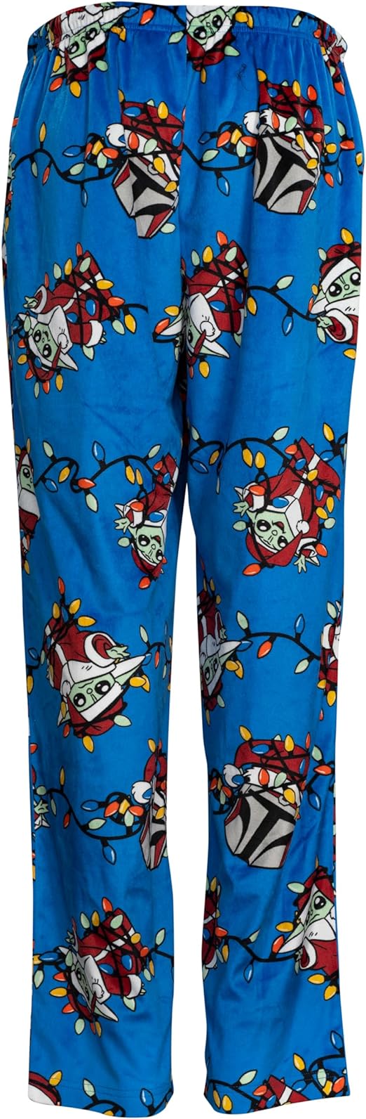 Yoda Grogu Lights Adult Unisex Blue Pajama Lounge Pants - Image 3